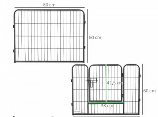 Țarc de 60 cm pentru căței | negru č.3