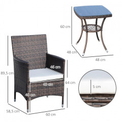 Set mobilier de grădină din rattan | maro č.2