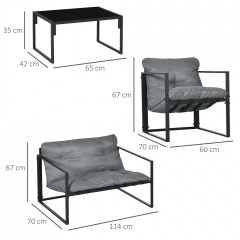 Set mobilier de grădină | negru+gri č.3