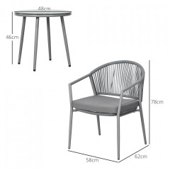 Mobilier de grădină din rattan | gri č.2