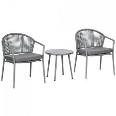 Mobilier de grădină din rattan | gri č.1