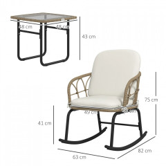 Set mobilier de grădină din 3 piese | crem č.2