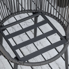 Set mobilier de grădină din rattan, 3 piese | gri închis č.3