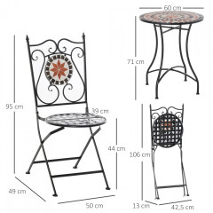 Mobilier de balcon pentru 2 persoane | multicolor č.3