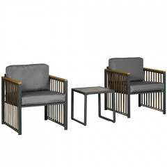 Set mobilier de grădină din 3 piese | gri č.1