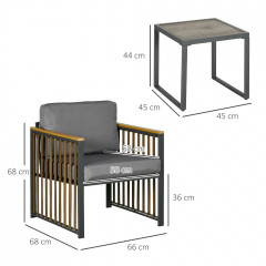 Set mobilier de grădină din 3 piese | gri č.2