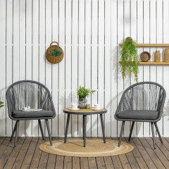 Mobilier de balcon din ratan pentru 2 persoane | gri închis č.1