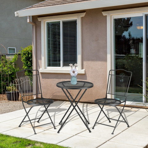 Mobilier de grădină pentru 2 persoane 1+2 | negru č.4