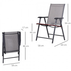 Scaune de camping 58x64x94cm | gri č.2