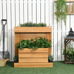 Jardinieră pentru flori cu sistem de autoirigare 79,5 x 49,5 x 80 cm | maro č.1