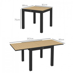 Masă de grădină pliabilă pentru 6 persoane 81/162 x 80 x 75 cm | galben č.2