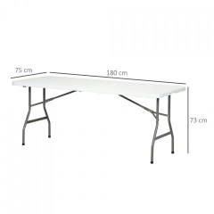 Masă de balcon pliabilă pentru 6 persoane 180x75x73 cm | alb č.2