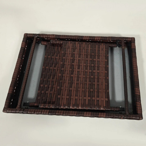 Masă de grădină din ratan 60x41x41cm | maro č.3