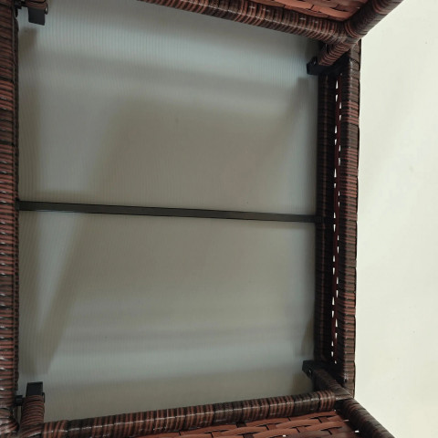 Masă de grădină din ratan 60x41x41cm | maro č.5