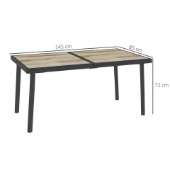 Masă de balcon pentru 6 persoane 145 x 85 cm | gri č.2