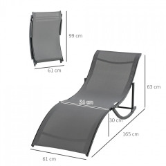 Set 2 scaune de grădină 165 x 61 x 63 cm | gri închis č.2
