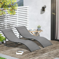 Set 2 scaune de grădină 165 x 61 x 63 cm | gri închis č.1