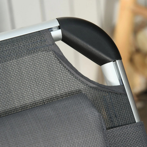 Șezlong de grădină, din aluminiu 170 x 60 x 76 cm | gri č.3