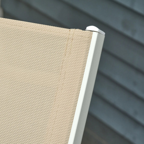 Șezlong de grădină cu spătar și 5 trepte 169x65x102 cm | crem alb č.4