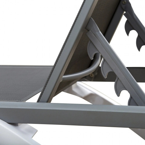 Șezlong de grădină, din aluminiu 170 x 67,5 x 95 cm | gri + alb č.6