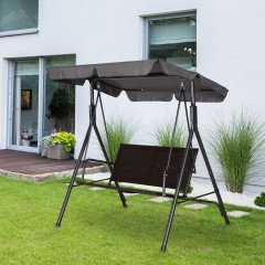 Leagăn de grădină cu 2 locuri 140 x 110 x 151 cm | negru + maro č.1