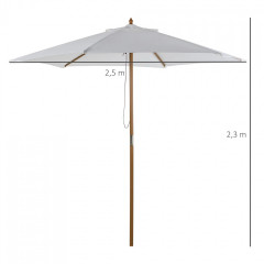 Umbrelă de grădină Ø2,5 x 2,3 m | alb č.2