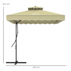 Umbrelă de balcon cu protecție UV 243x243 cm | bej č.2