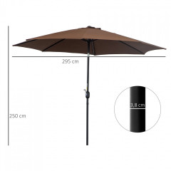 Umbrelă de soare cu manivelă Ø2,95 x 2,5 m | maro č.2