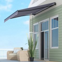 Copertină de perete pentru balcon 3,5x3m | albastru + alb č.3