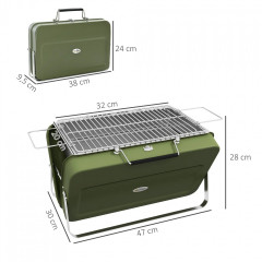 Grătar cu cărbune 47 x 30 x 28 cm | verde č.2