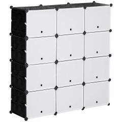 Pantofar cu cutii de depozitare 125x32x125 cm | negru + alb č.2