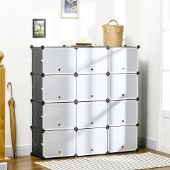 Pantofar cu cutii de depozitare 125x32x125 cm | negru + alb č.1