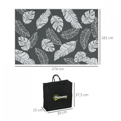 Covor exterior cu două fețe 182x274cm| gri+alb č.2