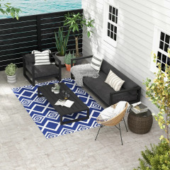 Covor de exterior 182x274 cm | albastru + alb