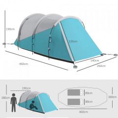 Cort de camping pentru 5 persoane | albastru č.2