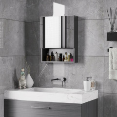 Dulap cu oglindă de perete 46x13,5x58 cm | negru č.1