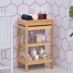 Raft de baie din bambus 46x29.5x76.5 cm | culoare naturală č.2