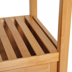 Dulap din bambus pentru baie cu 3 compartimente deschise 36x33x140 cm | culoare naturală č.3