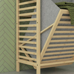 Raft din bambus pentru baie cu coș de rufe 44 x 33 x 160 cm | culoare naturală č.3