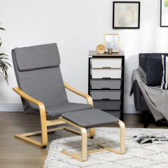 Fotoliu relaxant cu suport pentru picioare 66,5x80x99 cm | gri č.1