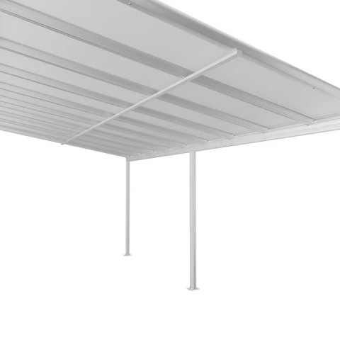 Pergolă de grădină din aluminiu, cu acoperiș din policarbonat, 3 x 5,5 m | albă č.5