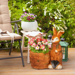 Ghiveci pentru plante aromatice cu design iepuraș 45x27x50cm | maro č.2