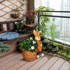 Ghiveci pentru plante aromatice cu design iepuraș 45x27x50cm | maro č.1