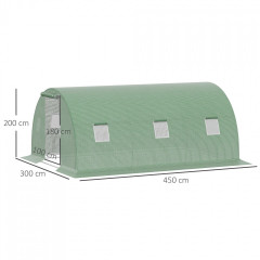 Seră tip tunel cu folie 4,5x3 m | verde č.2