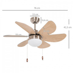 Ventilator de tavan cu lumină | 76 x 76 x 41,5 cm č.3