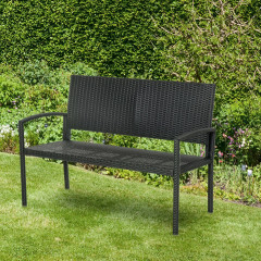 Bancă de grădină Polyrattan 122 x 60 x 85 cm | negru č.1