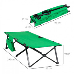 Pat de camping pliabil 200 x 73 x 49 cm | verde + negru č.3
