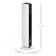 Încălzitor electric cu telecomandă 21x21x73 cm | alb+negru č.3