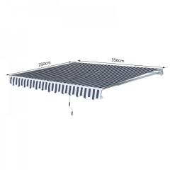 Marchiză articulată 3,5 x 2,5 m | gri și alb č.2
