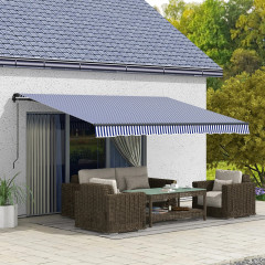 Copertină de perete 4x3 m | albastru + alb č.1
